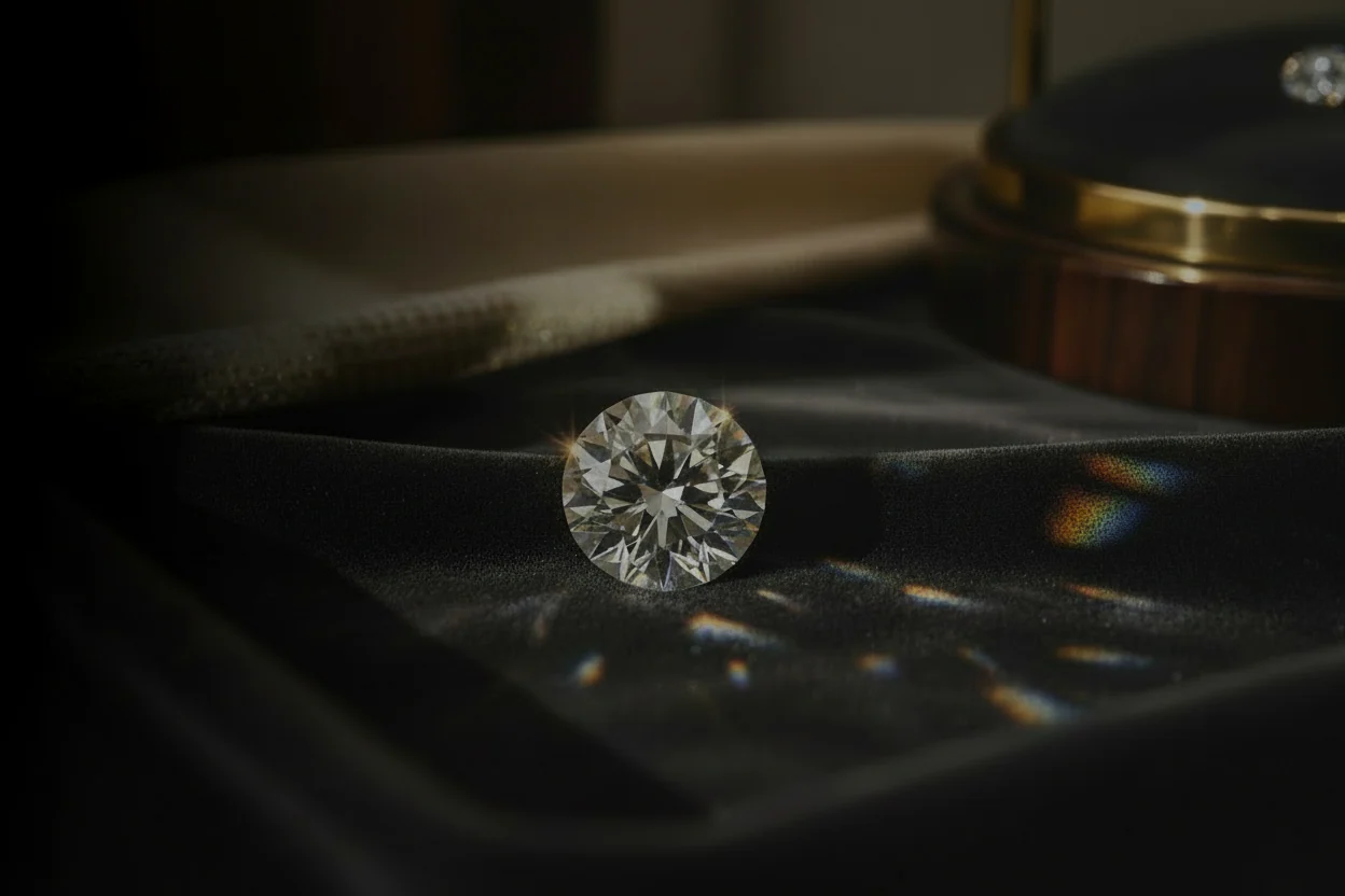Lab grown diamond on luxury background